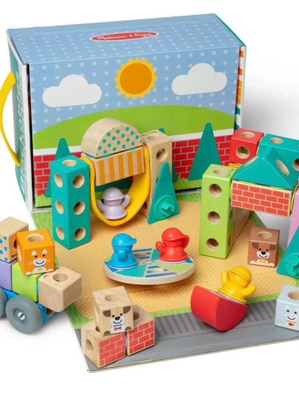 Melissa & Doug Blackables 73-Piece Snap & Play Town Toy Set - Multicolor